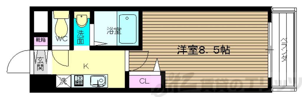プルミエールメゾン江坂(1K/8階)の間取り写真