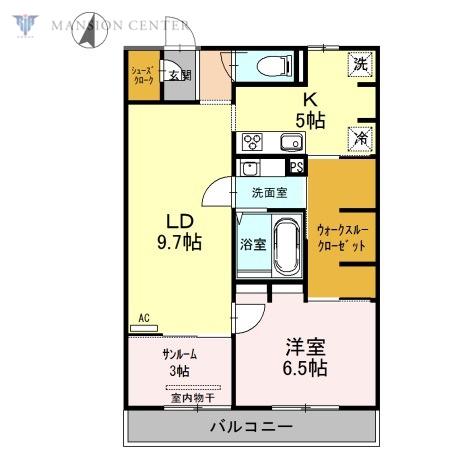 SKY TERRASSEI(1SLDK/3階)の間取り写真
