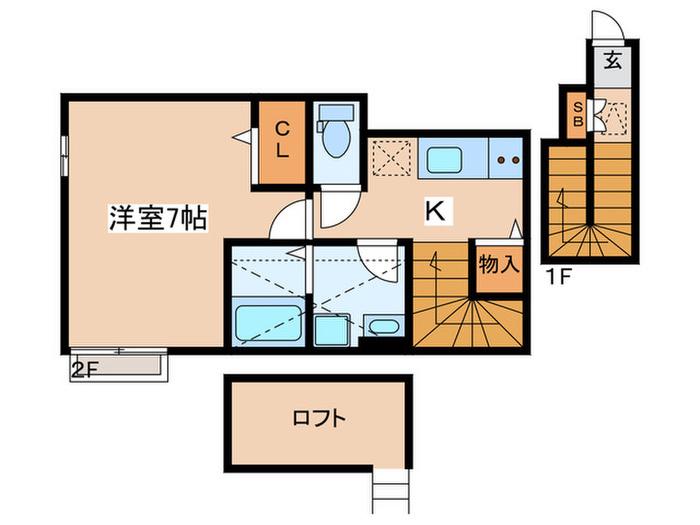 フォンテーヌ久我山(1K/2階)の間取り写真