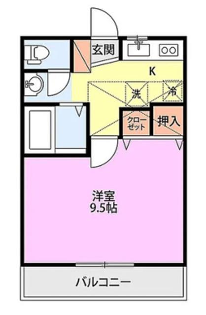 ライトウィン(1K/1階)の間取り写真