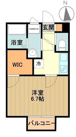 アムール 南街(1K/2階)の間取り写真