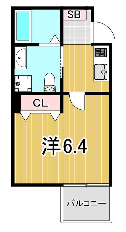 MQUARTO青井(1K/1階)の間取り写真