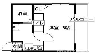 リュービックI(1K/4階)の間取り写真