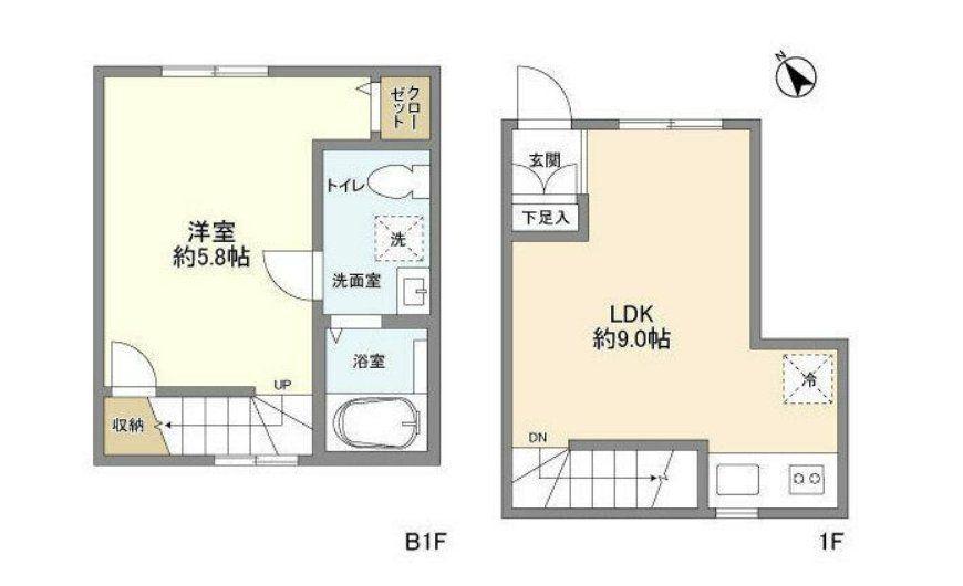スタイリオフィット武蔵小山(1LDK/B1階)の間取り写真