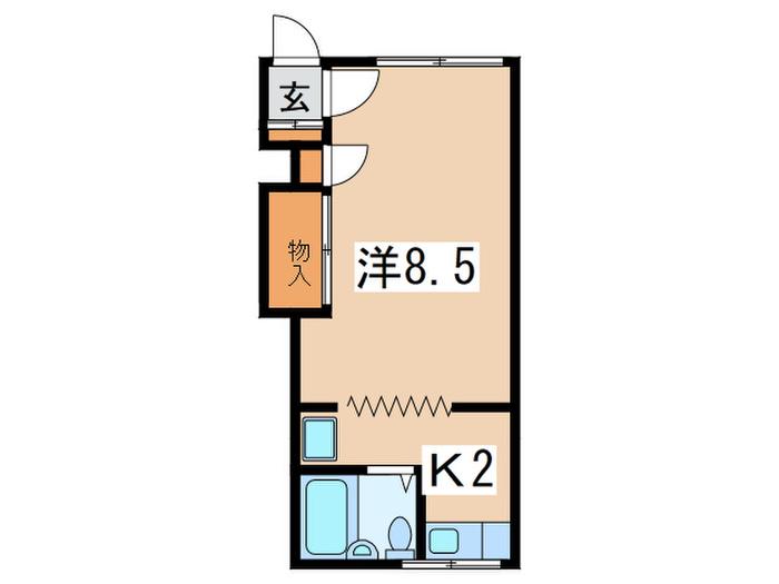 香梅荘(1K/2階)の間取り写真