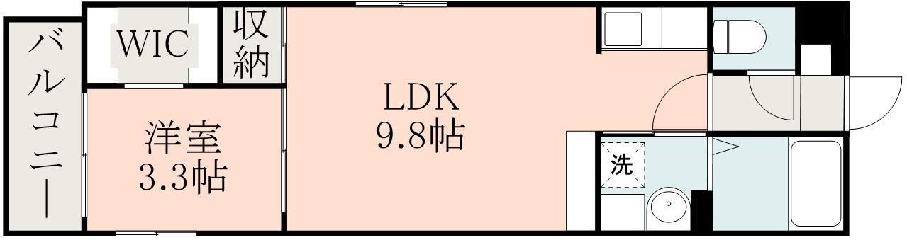 LAZONA(1LDK/4階)の間取り写真