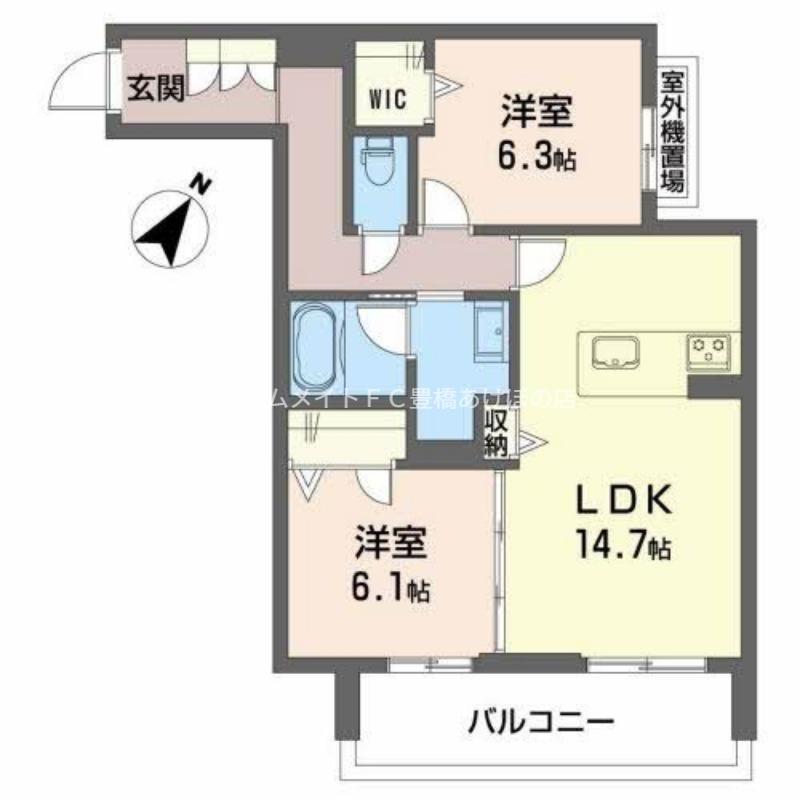 ル・レザン(2LDK/3階)の間取り写真