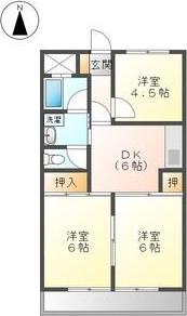 平安フジハイツ(3DK/6階)の間取り写真