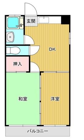 スズキビル(2DK/4階)の間取り写真