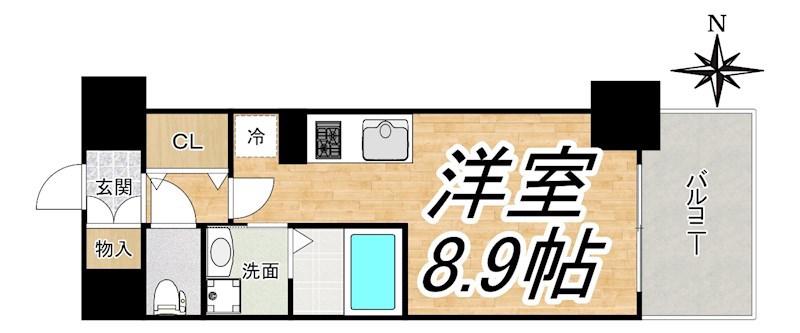 LOWLANDS西天満(ワンルーム/7階)の間取り写真