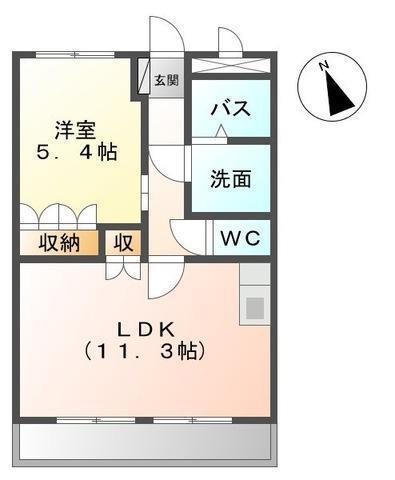 クベンツールA(1LDK/2階)の間取り写真