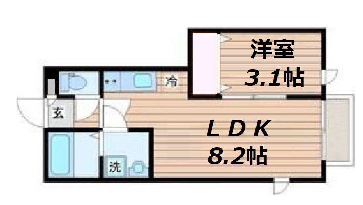 VIVID 長町南(1LDK/1階)の間取り写真