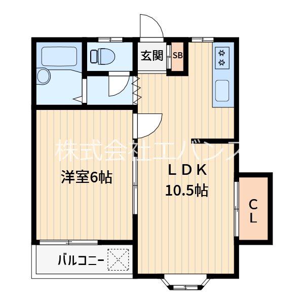 シャトレアサヒ(1LDK/2階)の間取り写真