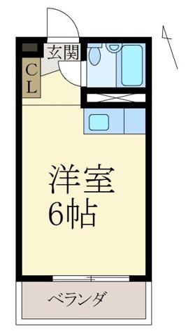 モンエソールIII(ワンルーム/1階)の間取り写真