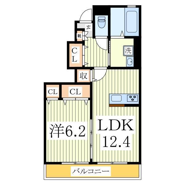 セルティスII(1LDK/1階)の間取り写真