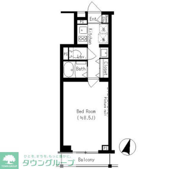 KDXレジデンス西馬込(1K/2階)の間取り写真