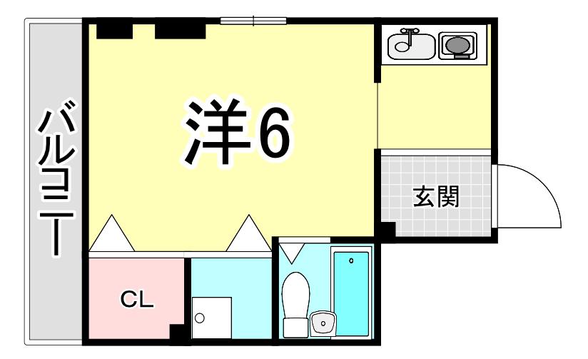 MARSH門戸(ワンルーム/3階)の間取り写真