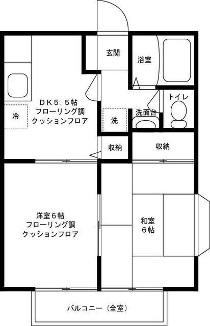 アイランド小菅(2DK/2階)の間取り写真