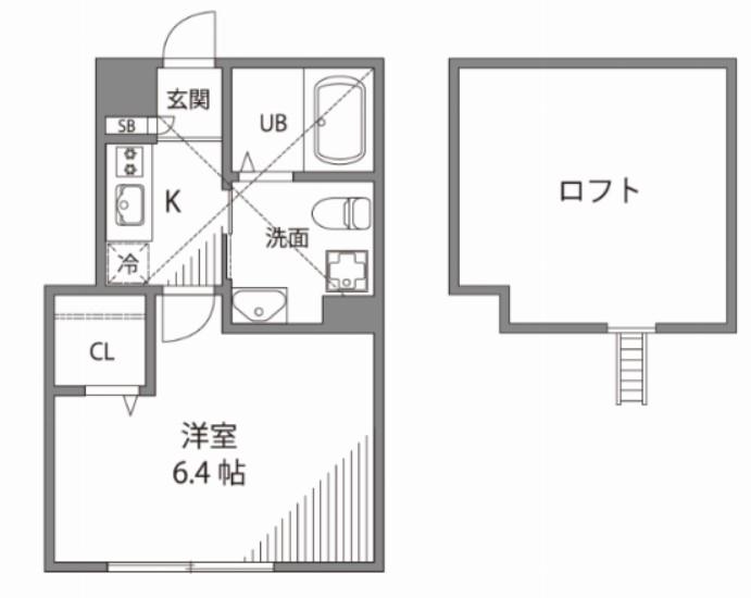 ハーモニックプレイス(ワンルーム/1階)の間取り写真