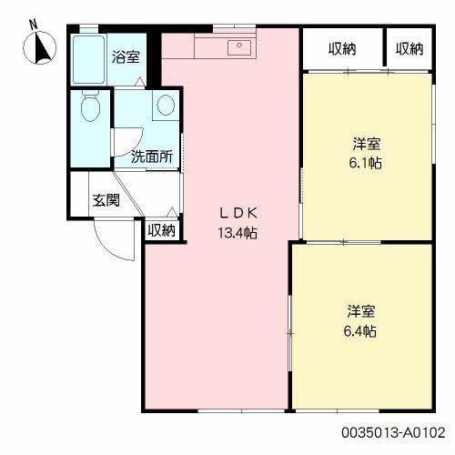 エクセル松田(2LDK/2階)の間取り写真