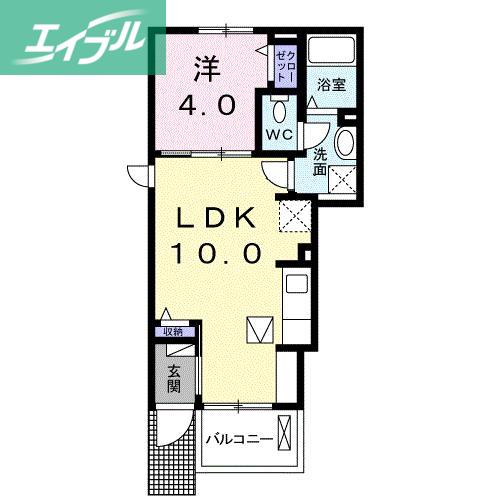 メロディー 31(1LDK/1階)の間取り写真