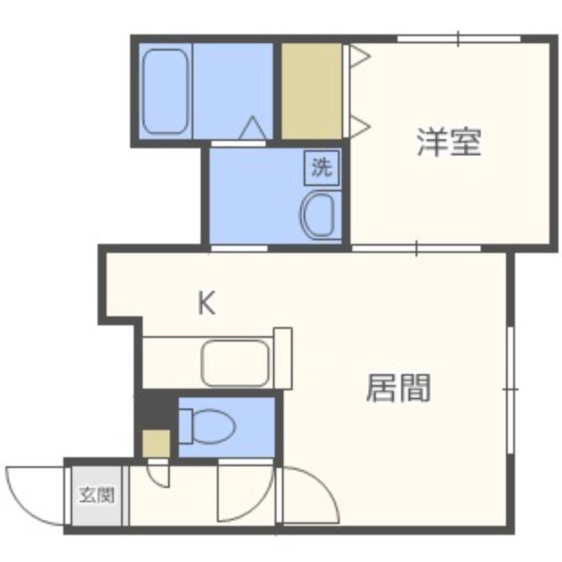 ビューハイツ白石(1LDK/2階)の間取り写真