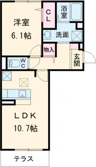 ジラソーレ(1LDK/1階)の間取り写真