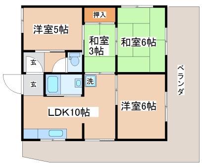 ペディコート神戸舞子坂(3SLDK/1階)の間取り写真