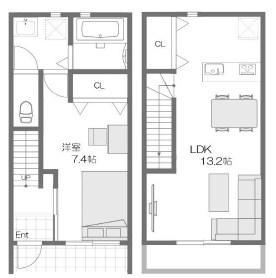 MERCURE COURT(1LDK/1階)の間取り写真