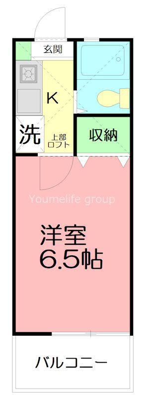 六会グリーンハイツ(1K/1階)の間取り写真