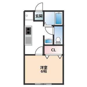 グリーンハイツ(1K/1階)の間取り写真