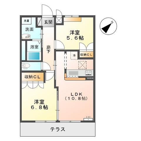 グラン・ウッドA(2LDK/1階)の間取り写真
