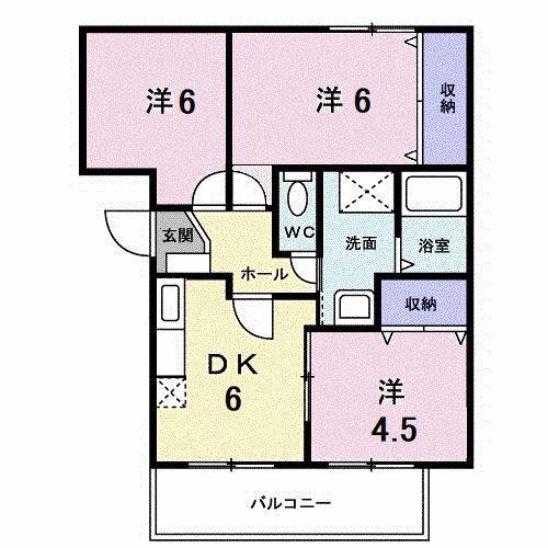 エンパス(3DK/2階)の間取り写真