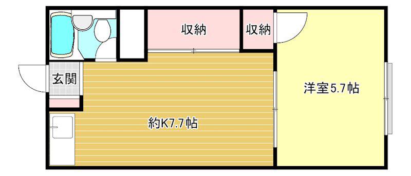 グリーンハイツA(1DK/2階)の間取り写真