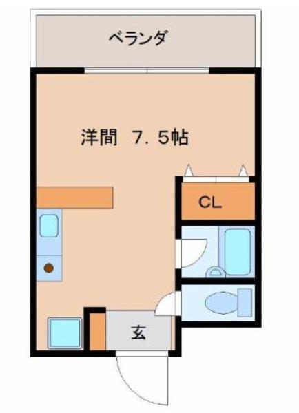 ジョイスⅡ(ワンルーム/1階)の間取り写真