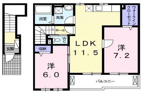 グランディローズ(2LDK/2階)の間取り写真