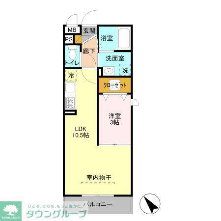 ROIDELOURSII(1LDK/1階)の間取り写真