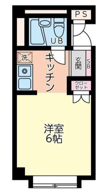 北越谷第2コーポ(ワンルーム/3階)の間取り写真