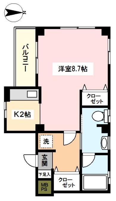 VERDI(1K/3階)の間取り写真