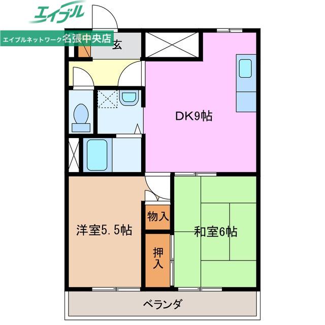 フラット立石(2DK/2階)の間取り写真