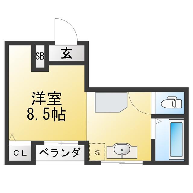 福住ビル(ワンルーム/4階)の間取り写真