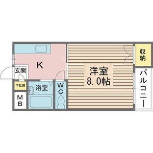 ヴィラマックス(1K/1階)の間取り写真