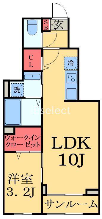 LA MAISON385(1LDK/1階)の間取り写真