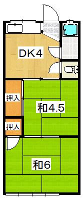 蔵前町文化D棟(2DK/1階)の間取り写真