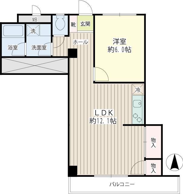 明星ハイム(1LDK/2階)の間取り写真