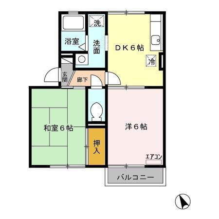 アネックス中野II(2DK/2階)の間取り写真