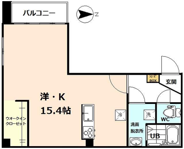 ベルシェ西町(ワンルーム/4階)の間取り写真