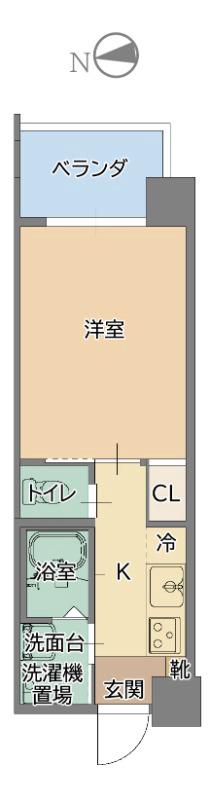トーマス兼城I(1K/2階)の間取り写真