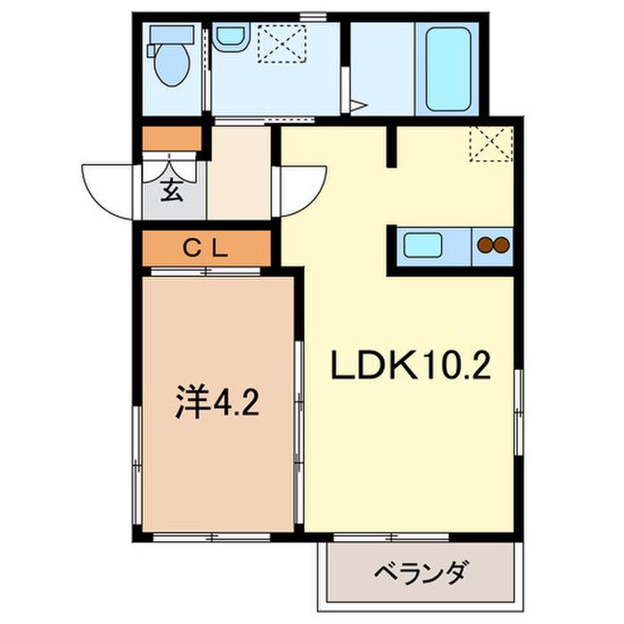 アロア並木(1LDK/1階)の間取り写真