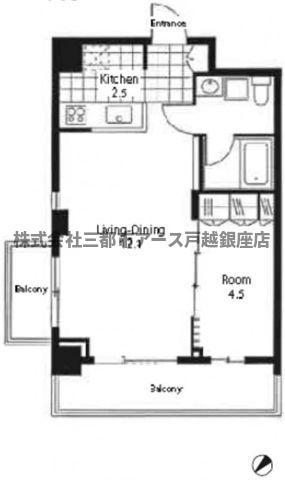 レジディア南雪谷(1LDK/7階)の間取り写真